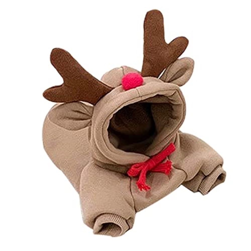 Dog hoodie sweatshirt with reindeer antlers - Picture 5 of 11